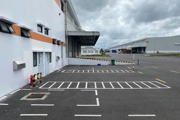 Entrance gate to warehouse zone