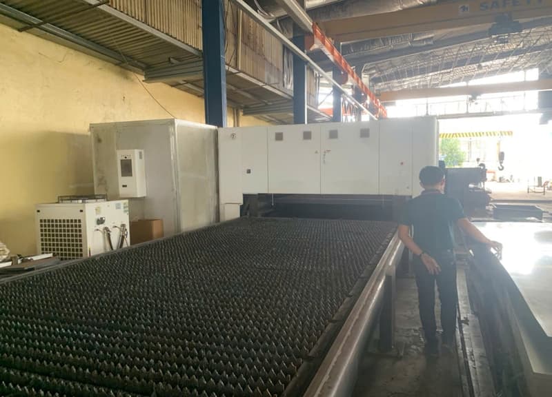 CNC laser cutting machine at An Thanh Technology, an audited DEWIN partner factory in Vietnam