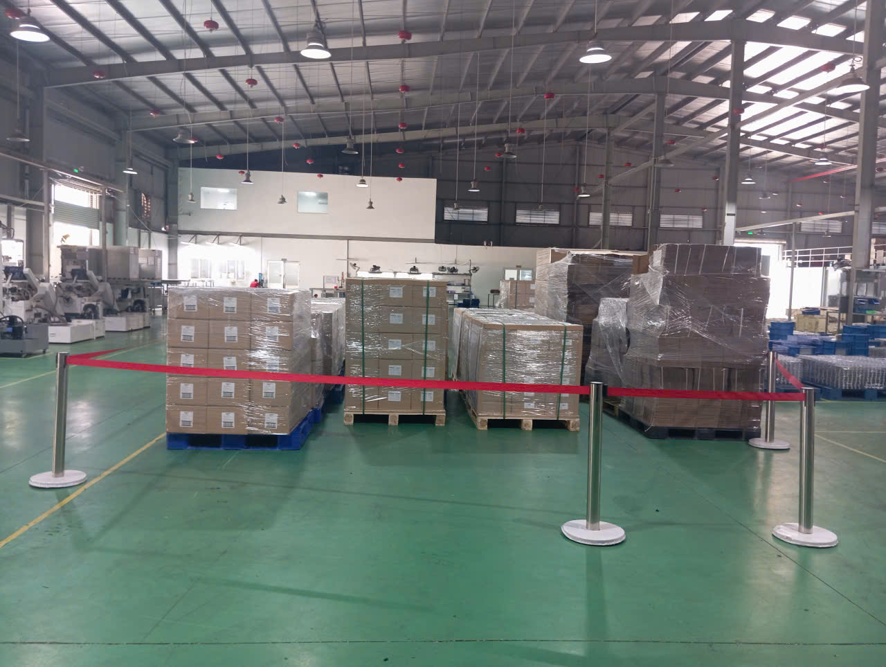 Finished CNC machined metal parts from Vietnamese factory ready for shipment