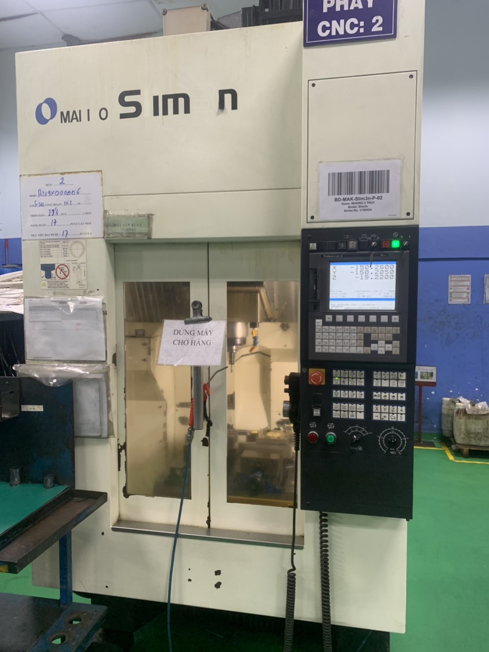 CNC milling machine at DEWIN partner factory in Vietnam